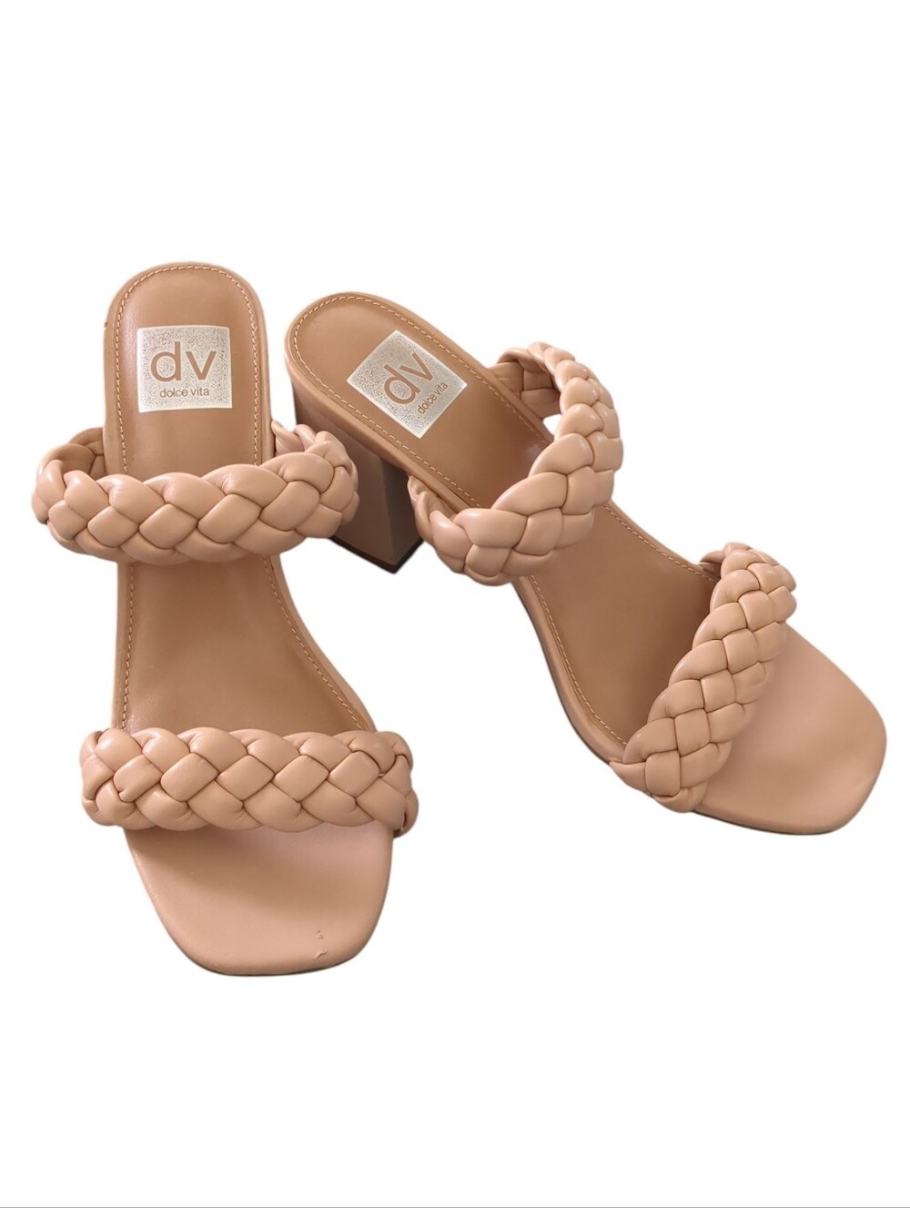 Dolce Vita Talina Tan Slip On Heeled Sandal (Size 8)